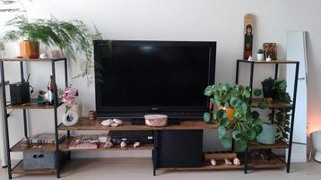 Industriële TV Meubel Set met Boekenplanken beschikbaar voor biedingen