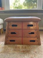 Vintage gymbankje – unieke eyecatcher van oud gymtoestel, Ophalen, Gebruikt, 50 tot 75 cm, Rechthoekig