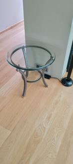 Vintage Pierre Vandel Bijzettafel - Frankrijk 1970, Minder dan 55 cm, Gebruikt, Glas, Ophalen