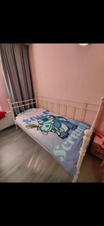 Metalen bed 90x200, Ophalen, 85 tot 100 cm, Gebruikt, Lattenbodem