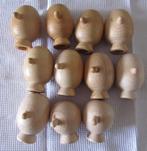 11 houten poppen hoofdjes, Overige typen, Ophalen of Verzenden, Zo goed als nieuw
