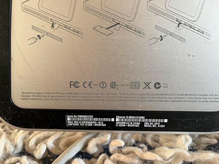 Apple iMac 24-inch (begin 2008) - Klassieker!, Computers en Software, Processors, Gebruikt, 2-core, 2 tot 3 Ghz, Ophalen