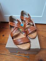 Cognac leren sandalen, zacht voetbed, 36, Ophalen of Verzenden, Gedragen, Bruin, Sandalen of Muiltjes