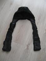 VINTAGE 70's retro zwarte bont muts gothic emo goede staat, Maat 38/40 (M), Ophalen of Verzenden, Zo goed als nieuw, Bont