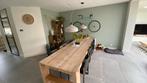 Mooie 3 meter lange houten eettafel evt met 8 leren stoelen, Ophalen, Gebruikt, 200 cm of meer, 50 tot 100 cm
