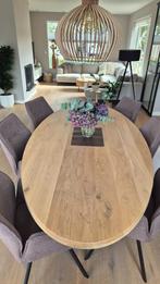 eettafel, Huis en Inrichting, Tafels | Eettafels, Ophalen, 100 tot 150 cm, Eikenhout, Vijf personen of meer