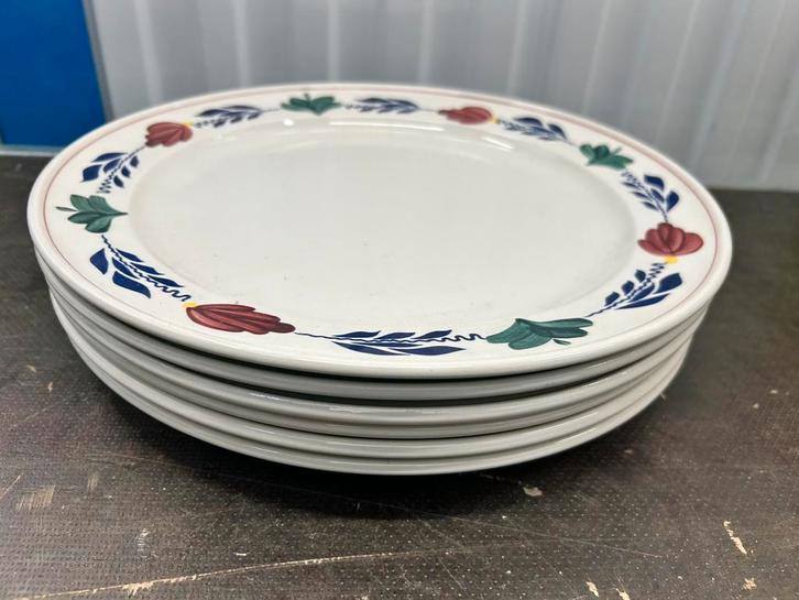 Set van 6 boerenbont mega borden 32cm, Huis en Inrichting, Keuken | Servies, Zo goed als nieuw, Bord(en), Boerenbont, Aardewerk