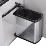 Hailo Duo afvalemmer voor draaideurkast chroom/zwart, Kunststof, Gebruikt, Ophalen of Verzenden, Minder dan 50 cm