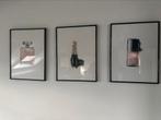 Drieluik posters incl lijsten, Huis en Inrichting, Woonaccessoires | Lijsten, Ophalen of Verzenden, Zo goed als nieuw, Hout, Minder dan 50 cm