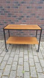 Retro jaren 50 serveerwagen, bijzettafel. Zwart metaal S12, Ophalen of Verzenden