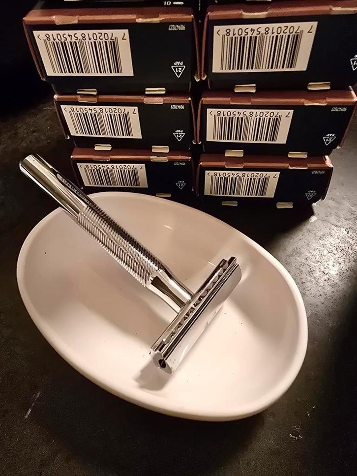 King-C-Gillette houder en mesjes, Sieraden, Tassen en Uiterlijk, Uiterlijk | Gezichtsverzorging, Nieuw, Gehele gezicht, Ophalen of Verzenden