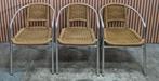 13 x wicker aluminium terrasstoelen cafe horeca stoelen, Huis en Inrichting, Stoelen, Kunststof, Zwart, Ophalen of Verzenden, Zo goed als nieuw