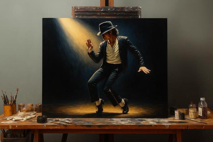 Michael Jackson dansend – op bestelling geschilderd, poster, Antiek en Kunst, Kunst | Schilderijen | Modern, Ophalen of Verzenden