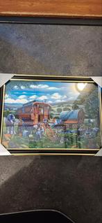 mooi setje woonwagen prenten in lijsten, Minder dan 50 cm, Nieuw, Ophalen of Verzenden, Schilderij