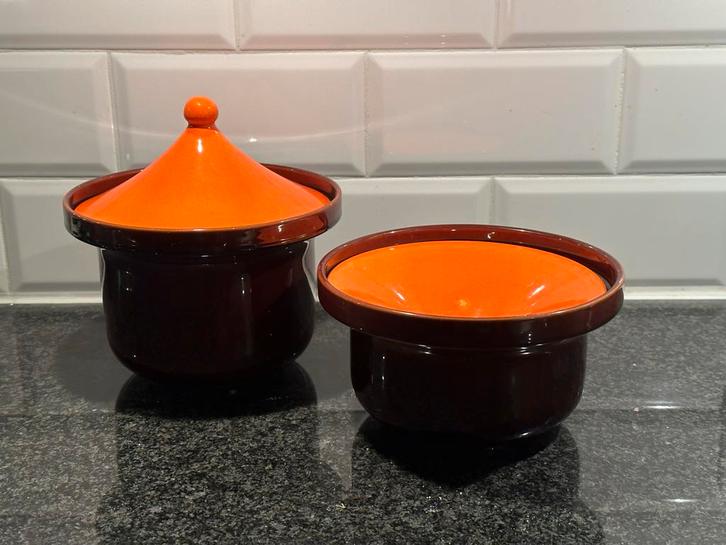 Huizen Holland Driehoek Dekschalen Set 2x, Huis en Inrichting, Keuken | Servies, Gebruikt, Schaal of Schalen, Overige stijlen