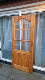 Houten Binnendeur met Glas, Doe-het-zelf en Verbouw, Deuren en Horren, Ophalen, Gebruikt, 80 tot 100 cm, Binnendeur