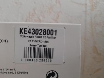 Volkswagen Vw Passat B2 GT Syncro Red 1985 1:43 Kess (ovp) beschikbaar voor biedingen