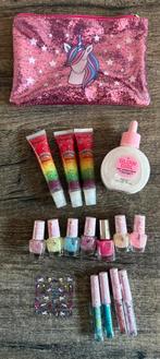 Roze unicorn glitter make-up etuitje + kinder make-up, Ophalen of Verzenden, Zo goed als nieuw, Roze, Handen en Nagels