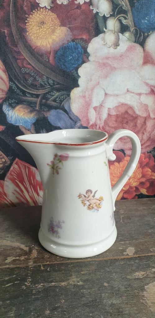 Lief kannetje kan bloemen en engel engeltje, Antiek en Kunst, Curiosa en Brocante, Ophalen of Verzenden