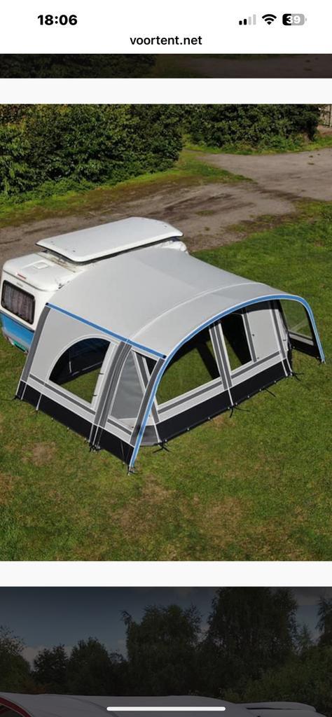 Voortent fortex auronde  met petluifel  eriba pan, Caravans en Kamperen, Tenten, Zo goed als nieuw, Ophalen