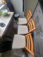 LERHAMN IKEA 4x stoel, Ramna beige,42x49x85 cm, Huis en Inrichting, Ophalen, Gebruikt, Bruin, Vier