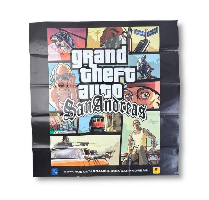 Grand Theft Auto San Andreas | poster, Spelcomputers en Games, Games | Sony PlayStation 2, Zo goed als nieuw, Avontuur en Actie