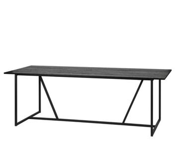 Eettafel Essen zwart met metalen frame
