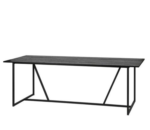 Eettafel Essen zwart met metalen frame, Huis en Inrichting, Tafels | Eettafels, Gebruikt, 50 tot 100 cm, 200 cm of meer, Vijf personen of meer