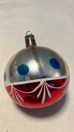 Vintage antieke kerstbal, rood blauw, Ophalen of Verzenden, Zo goed als nieuw