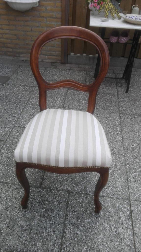 4 klassieke huiskamerstoelen als nieuw, Huis en Inrichting, Stoelen, Zo goed als nieuw, Vier, Hout, Stof, Bruin, Ophalen of Verzenden