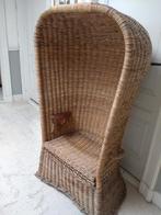 Vintage rieten strandstoel, Ophalen, Gebruikt, Bruin, Vintage