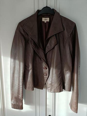 Donkerbruin leren jasje, Emma, maat 40 beschikbaar voor biedingen