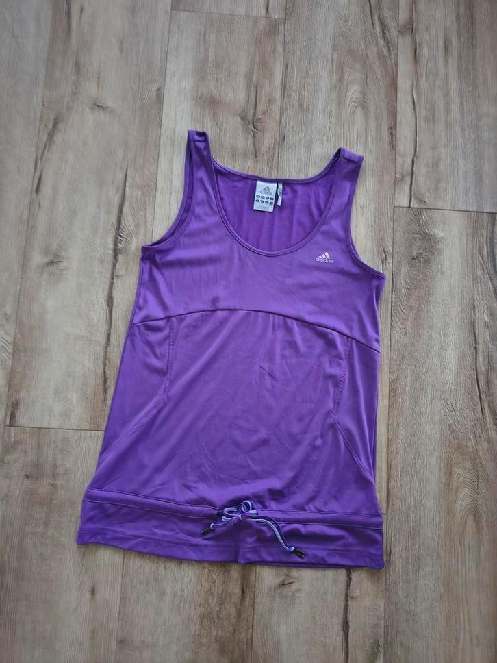 Prachtige paarse sporttop van Adidas, maat 36-S. Climalite., Kleding | Dames, Sportkleding, Zo goed als nieuw, Maat 36 (S), Paars