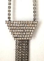 Bijou Brigitte - Stijlvolle, vintage glam strass ketting, Sieraden, Tassen en Uiterlijk, Ophalen, Gebruikt, Zilver, Overige materialen