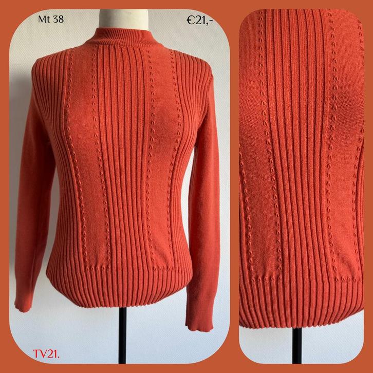 TV1. Vintage trui mt 38, Kleding | Dames, Truien en Vesten, Zo goed als nieuw, Maat 38/40 (M), Oranje, Verzenden