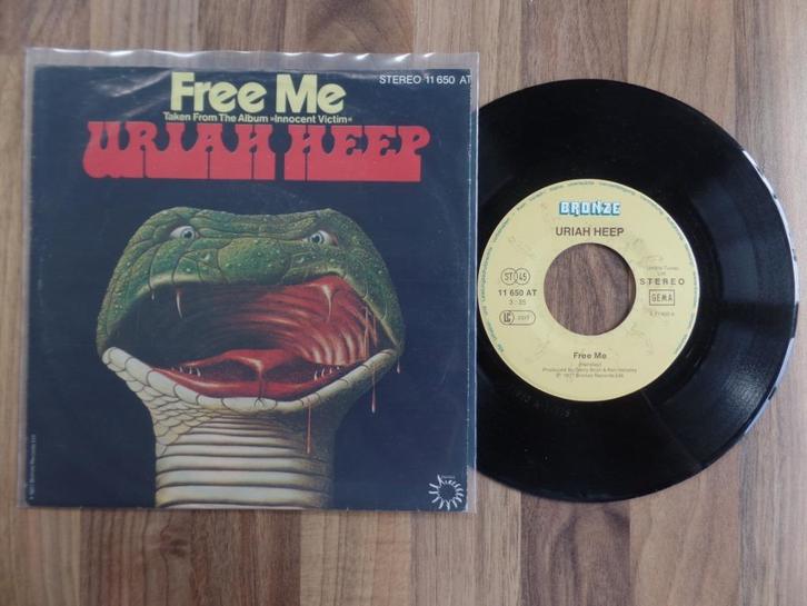 single Uriah Heep – Free Me, Cd's en Dvd's, Vinyl Singles, Gebruikt, Single, Rock en Metal, 7 inch, Ophalen of Verzenden