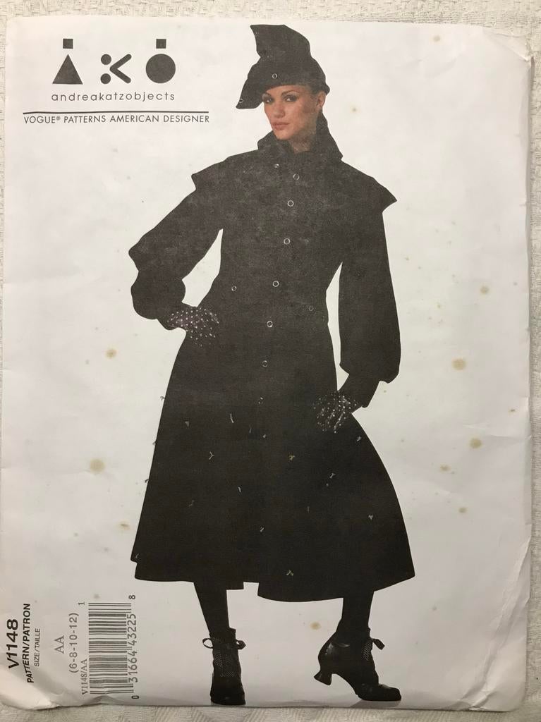 Vogue patroon V1148 Exclusieve mantel, Hobby en Vrije tijd, Kledingpatronen, Ophalen of Verzenden, Nieuw
