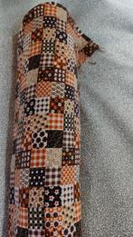 Rol vintage stof bruin, beige, oranje, Hobby en Vrije tijd, Stoffen en Lappen, Ophalen of Verzenden, 30 tot 120 cm, Katoen, Nieuw
