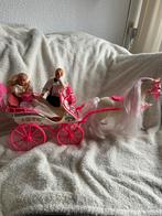 ( vintage)3 Barbie s  met paard en koets en slee, Ophalen of Verzenden, Gebruikt, Barbie