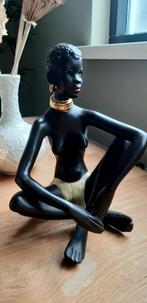 Zeldzaam beeldje Afrikaanse  vrouw 50er jaren, Antiek en Kunst, Kunst | Beelden en Houtsnijwerken, Ophalen of Verzenden