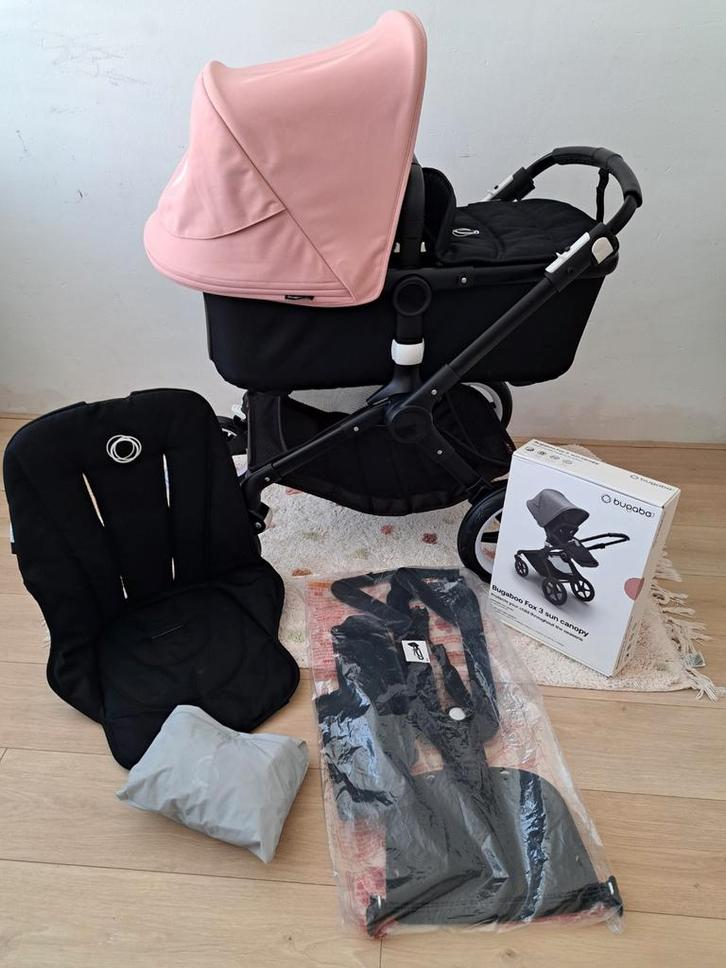 Bugaboo Fox Black midnight & Soft Pink Uitstekende staat, Kinderen en Baby's, Kinderwagens en Combinaties, Zo goed als nieuw, Bugaboo