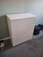 Witte ladekast - 4 laden - 40x80x100 cm, Huis en Inrichting, Kasten | Ladekasten, Overige materialen, Minder dan 50 cm, Gebruikt