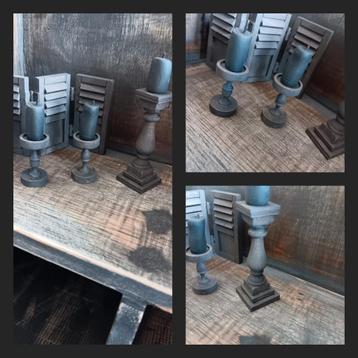 Sober Black Old Look kandelaars miniatuur poppenhuis  beschikbaar voor biedingen