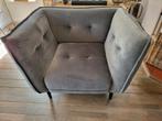 Fauteuil,  loveseat. Grijs velours, Huis en Inrichting, Ophalen, Tweepersoons, 75 tot 100 cm, Minder dan 150 cm