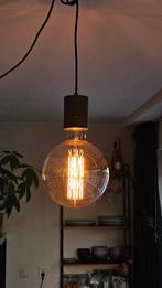 Design hanglamp - Brons, incl. filament led lamp warm 2100K, 50 tot 75 cm, Ophalen of Verzenden, Zo goed als nieuw, Glas