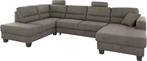 Nieuwe mega Ubank grijs luxe microvezel slaapbank loungebank, Keizer, Keizer, Hoekbank, 300 cm of meer
