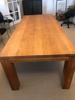 Massief eikenhouten tafel, Ophalen, Gebruikt, 100 tot 150 cm, 200 cm of meer