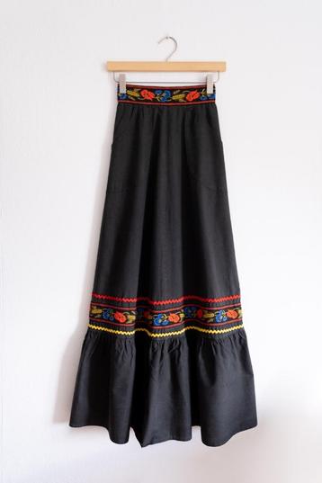 Vintage Zwitserse Maxi Rok Maat XS