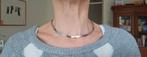 Vintage ketting -  choker - bronskleurig met kraaltjes, Ophalen of Verzenden, Gebruikt, Bruin, Overige materialen