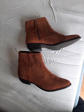 Cowgirl/ western boots/ enkellaarsjes, donkerbruin, maat 42